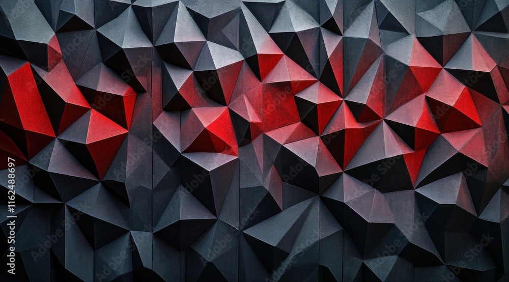 Aufkleber red and black gradient background with a low-poly pattern, vector illustration, no people or objects