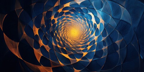 Geometric concentric circle patterns with soft glowing edges, fading out into a space of serene depth and elegance