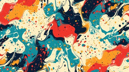 Obraz premium Abstract Swirling Paint Design in Vibrant Colors