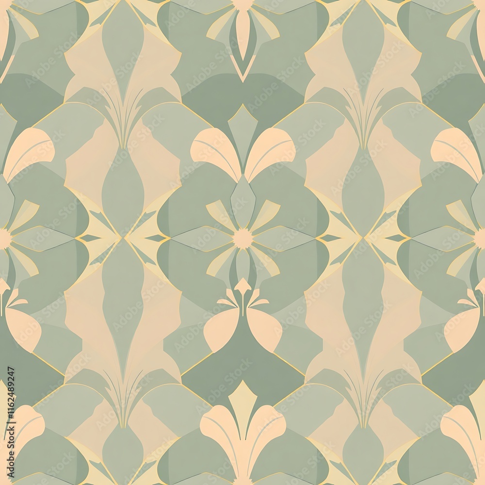 Poster seamless pastel floral pattern: elegant and subtle, this repeating design features a harmonious blen