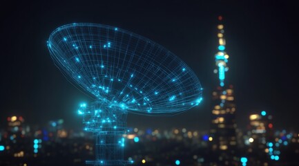 silhouette of satellite dish