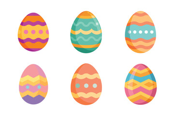 Set of easter eggs vector illustration on white background