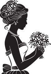 A bride of a black silhouette illustration art