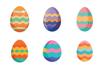 Set of easter eggs vector illustration on white background