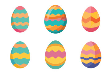 Set of easter eggs vector illustration on white background