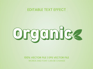 Editable text effect modern 3d Organic and minimal font style.