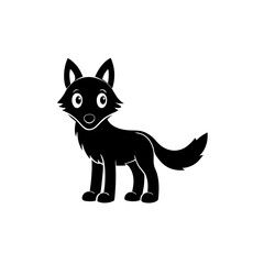 Wolf cartoon vector silhouette