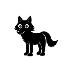 Wolf cartoon vector silhouette