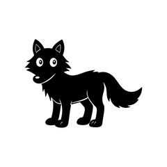 Wolf cartoon vector silhouette