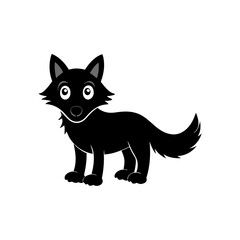 Wolf cartoon vector silhouette