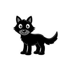 Wolf cartoon vector silhouette