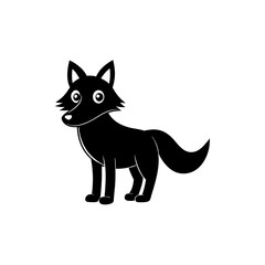 Wolf cartoon vector silhouette