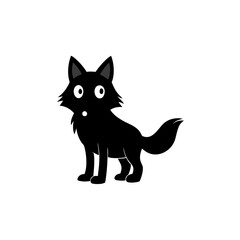 Wolf cartoon vector silhouette