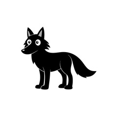 Wolf cartoon vector silhouette