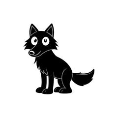 Wolf cartoon vector silhouette