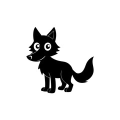 Wolf cartoon vector silhouette