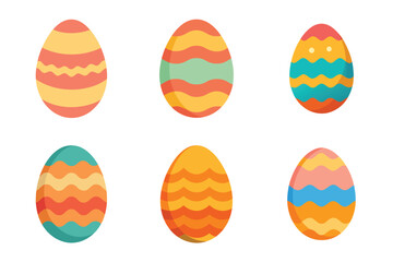 Set of easter eggs vector illustration on white background