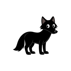 Wolf cartoon vector silhouette