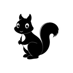 Squirrel cartoon vector silhouette