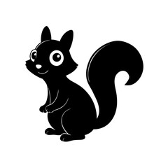 Squirrel cartoon vector silhouette