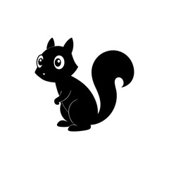 Squirrel cartoon vector silhouette