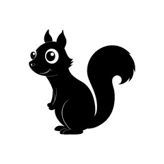 Squirrel cartoon vector silhouette