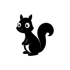 Squirrel cartoon vector silhouette