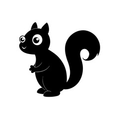 Squirrel cartoon vector silhouette