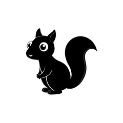 Squirrel cartoon vector silhouette