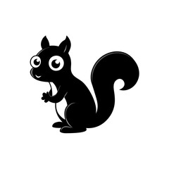 Squirrel cartoon vector silhouette