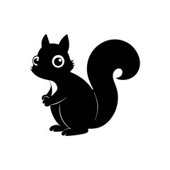 Squirrel cartoon vector silhouette