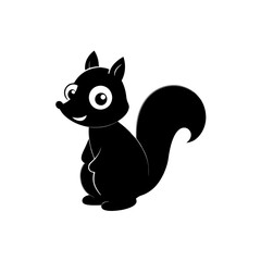 Squirrel cartoon vector silhouette
