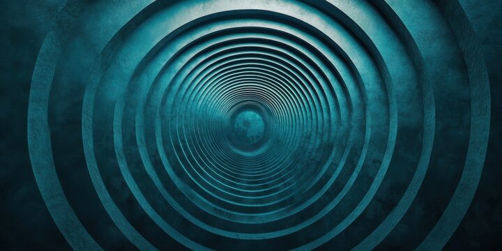 Sleek concentric circle patterns in dark teal, fading into an ethereal mist for a futuristic yet elegant effect