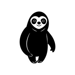 Sloth cartoon vector silhouette