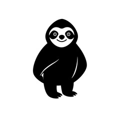 Sloth cartoon vector silhouette