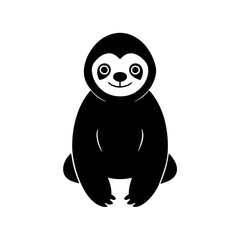 Sloth cartoon vector silhouette