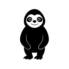 Sloth cartoon vector silhouette