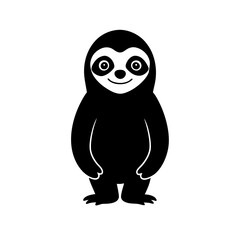 Sloth cartoon vector silhouette