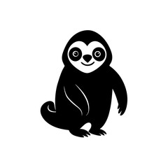 Sloth cartoon vector silhouette