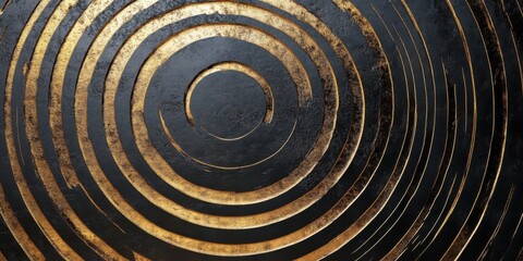 Sophisticated concentric circle patterns with metallic textures fading into a soft, infinite depth, evoking elegance and modernity
