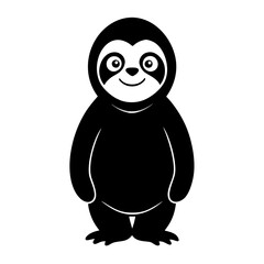 Sloth cartoon vector silhouette