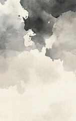 Subtle gray and soft beige watercolor texture. Elegant abstract art background with smooth stains and splashes. Blank template design