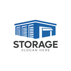 Illustration vector graphic of self storage company logo design template