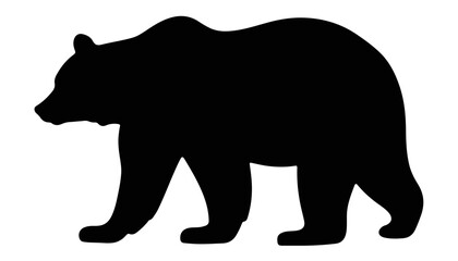 Fototapeta premium Bear silhouette walking against a plain background