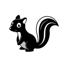 Skunk cartoon vector silhouette