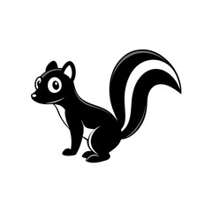 Skunk cartoon vector silhouette