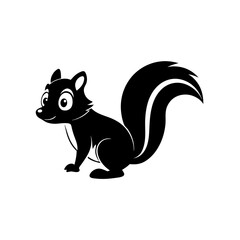Skunk cartoon vector silhouette