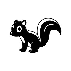 Skunk cartoon vector silhouette