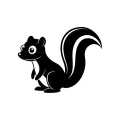 Skunk cartoon vector silhouette