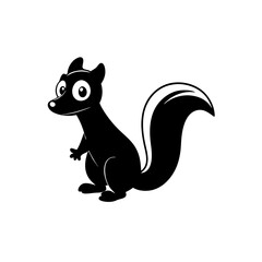 Skunk cartoon vector silhouette